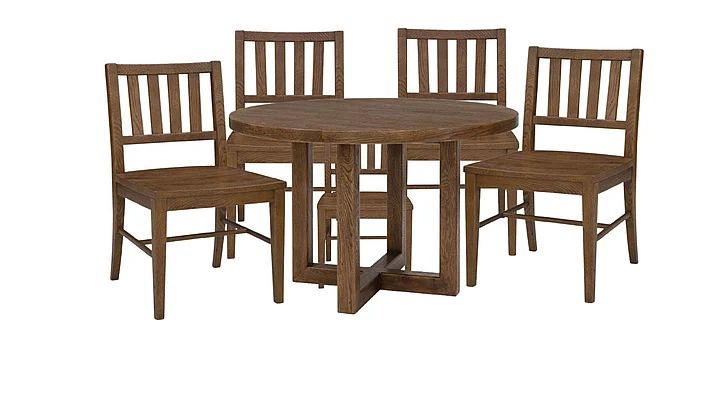 Hooker Furniture Driftwood 5pc 48"Round Dining Set in Medium Wood