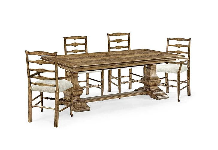Jonathan Charles JC Casual 5pc Casual Extending Dining Table Set in Medium Driftwood