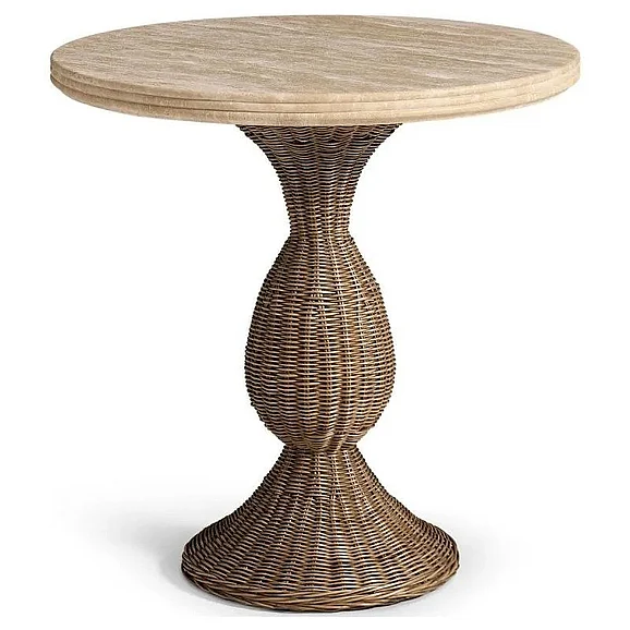 Jonathan Charles Palm Court Round Travertine Accent Table 491330-C012