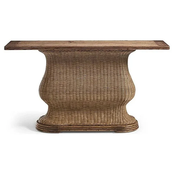 Jonathan Charles Palm Court Rattan Console Table 491334-C012
