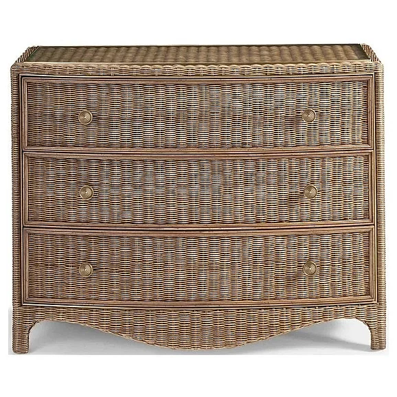 Jonathan Charles Palm Court Rattan Bow Front Chest in Rattan 491337-C012