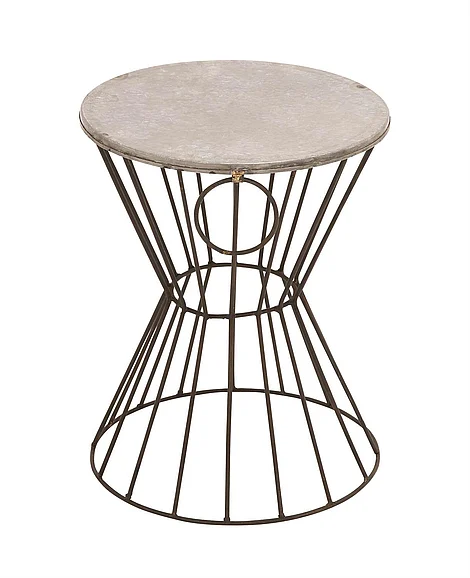 UMA Gray Metal Farmhouse Accent Table, 15" x 15" x 18" | 49155 CLOSEOUT
