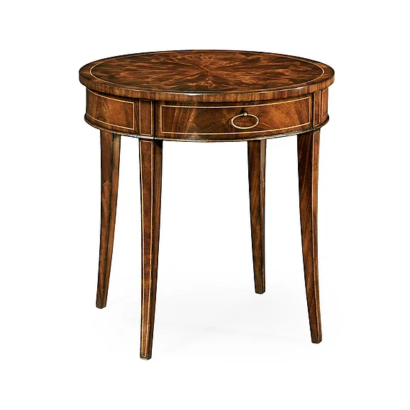 Jonathan Charles Buckingham Round Side Table in Light Antique Mahogany 494003-LAM