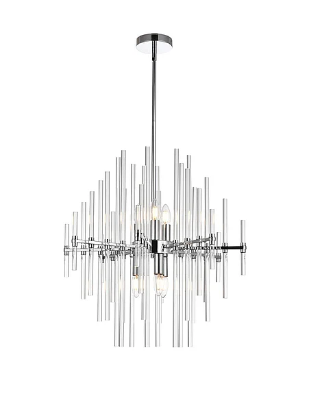 Elegant Sienna 23 In. Crystal Rod Pendant in Chrome 2502D23C