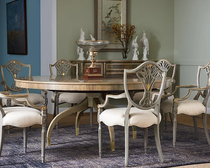 Jonathan Charles Timeless 7pc Solar Spider Leg Dining Table Set in Sun Bleach Cherry
