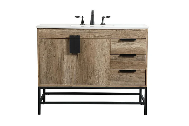 Elegant 42 In. Single Bathroom Vanity in Natural Oak VF48842NT