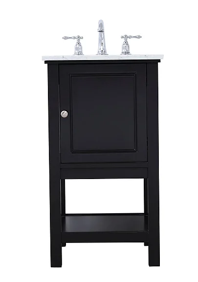 Elegant 19 In. Single Bathroom Vanity Set in Black VF27019BK