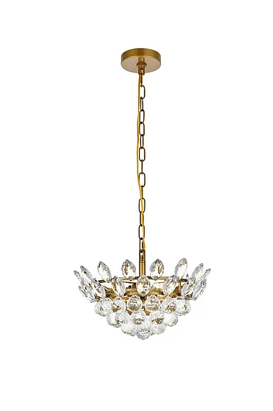 Elegant Emilia 14 In. Pendant in Brass 1104D14BR CLOSEOUT