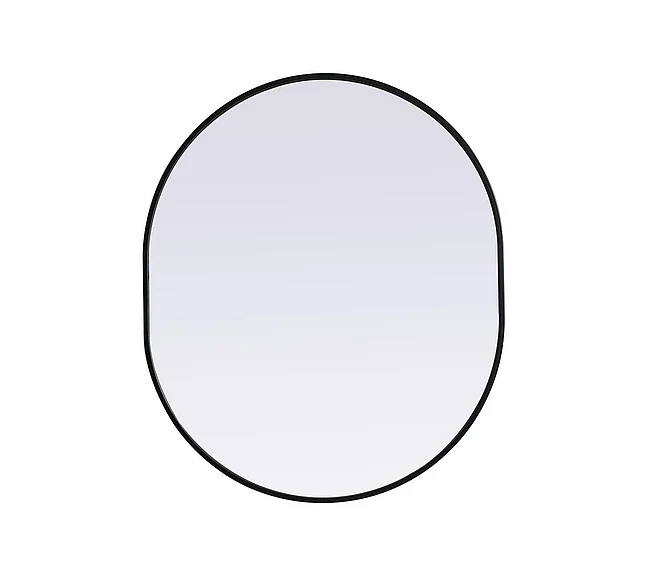 Elegant Metal Frame Oval Mirror 30X36 In. in Black MR2A3036BLK