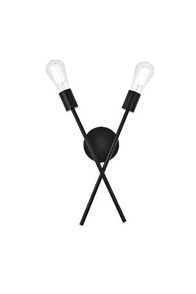Elegant Armin 2 Lights Wall Sconce in Black LD7053W7BK CLOSEOUT