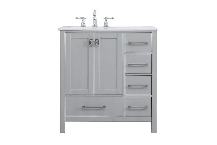 Elegant 32 In. Single Bathroom Vanity in Gray VF18832GR