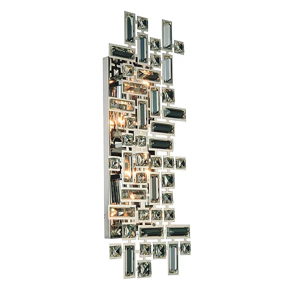 Elegant Picasso 4 Light Chrome Wall Sconce Clear Royal Cut Crystal V2100W22C/RC