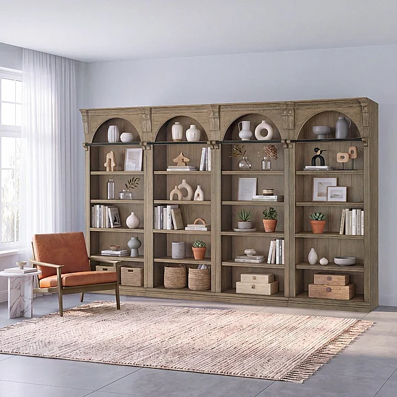 Emma Mason Essentials Austria 4pc Bookcase Set in Brown
