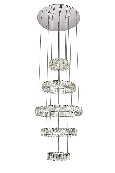 Elegant Monroe Integrated Led Chip Light Chrome Chandelier Clear Royal Cut Crystal 3503G5LC