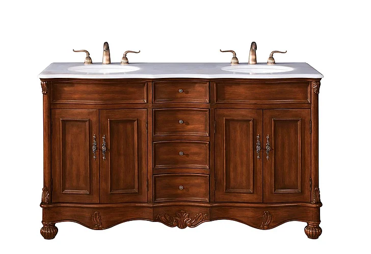Elegant 60 In. Double Bathroom Vanity VF-1048