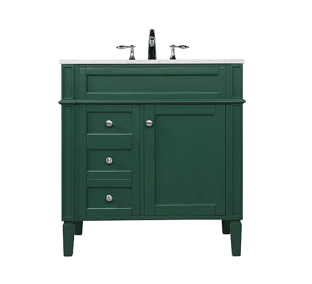 Elegant 32 In. Single Bathroom Vanity in Green VF12532GN