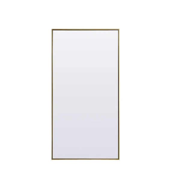 Elegant Metal Frame Rectangle Full Length Mirror 30X60 In. in Brass MR4FL3060BR