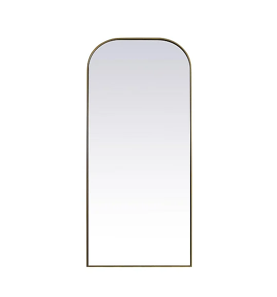 Elegant Metal Frame Arch Full Length Mirror 32X76 In. in Brass MR1FL3276BRS