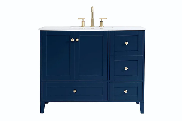 Elegant 42 In. Single Bathroom Vanity in Blue VF18042BL