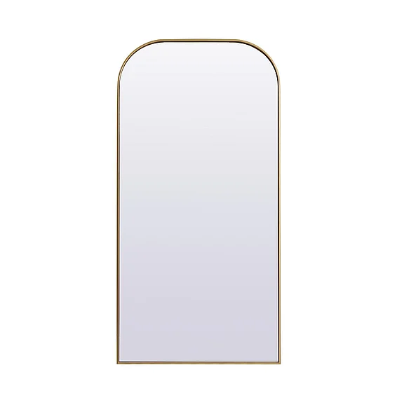 Elegant Metal Frame Arch Full Length Mirror 35X72 In. in Brass MR1B3572BRS