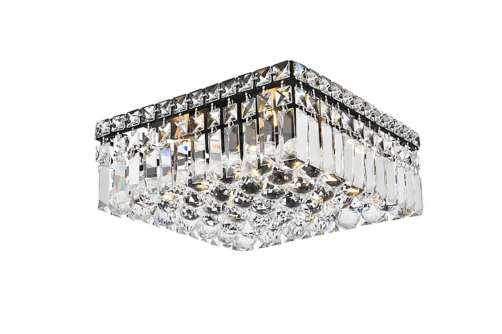 Elegant Maxime 12 In. Black Flush Mount V2032F12BK/RC