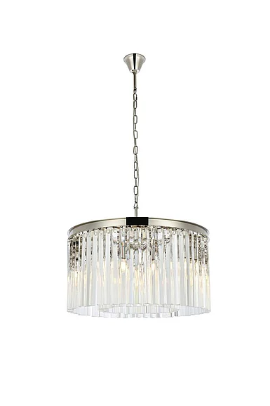 Elegant Sydney 8 Light Polished Nickel Chandelier Clear Royal Cut Crystal 1208D26PN/RC