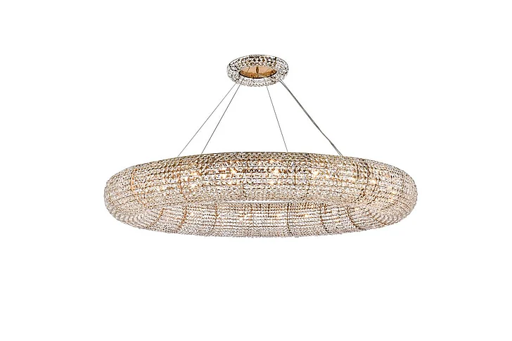 Elegant Paris 24 Light Brass Chandelier Clear Royal Cut Crystal 2114G59G/RC