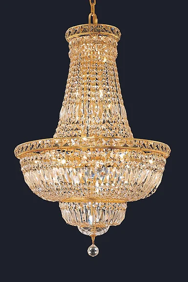 Elegant Tranquil 22 Light Gold Chandelier Clear Royal Cut Crystal V2528D22G/RC