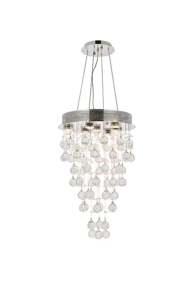 Elegant Galaxy 7 Light Chrome Pendant Clear Royal Cut Crystal V2006D16C/RC CLOSEOUT