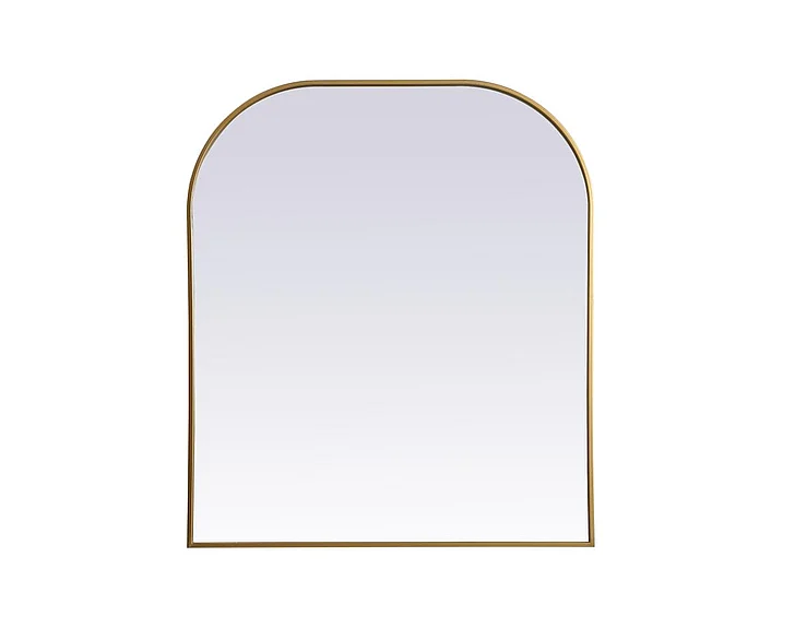 Elegant Metal Frame Arch Mirror 36X34 In. in Brass MR1B3634BRS
