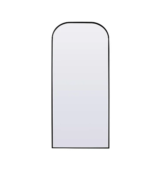 Elegant Metal Frame Arch Full Length Mirror 32X76 In. in Black MR1FL3276BLK