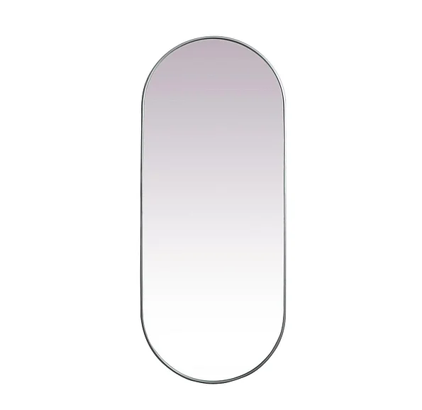 Elegant Metal Frame Oval Mirror 30X72 In. in Silver MR2A3072SIL