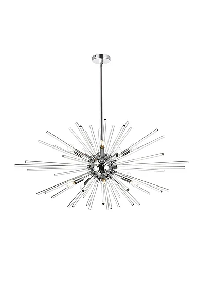 Elegant Sienna 42 In. Crystal Rod Pendant in Chrome 2502D42C