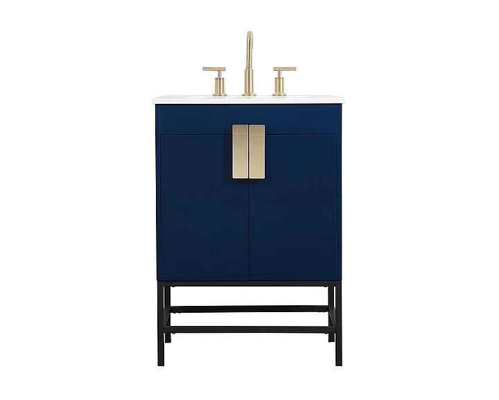 Elegant 24 In. Single Bathroom Vanity in Blue VF48824MBL CLOSEOUT