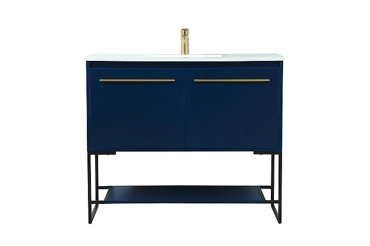 Elegant 40 In. Single Bathroom Vanity in Blue VF42540MBL CLOSEOUT