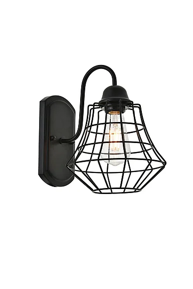 Elegant Candor 1 Light Black Wall Sconce LD4008W10BK CLOSEOUT