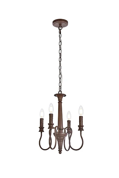 Elegant Flynx 4 Lights Pendant in Weathered Oak LD7042D14WOK CLOSEOUT