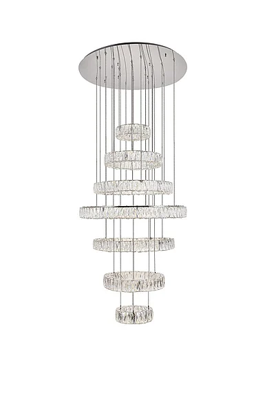 Elegant Monroe Integrated Led Chip Light Chrome Chandelier Clear Royal Cut Crystal 3503G34C