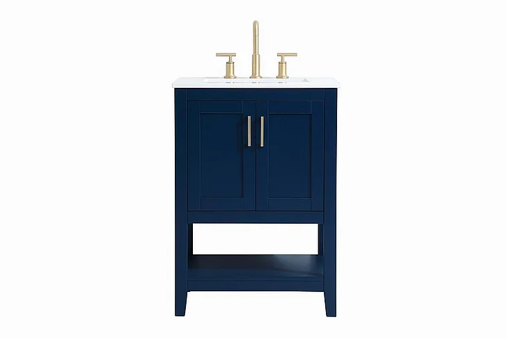 Elegant 24 In. Single Bathroom Vanity in Blue VF16024BL