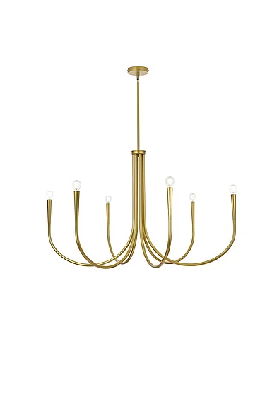 Elegant Layne 42 In. Chandelier in Brass LD722D42BR