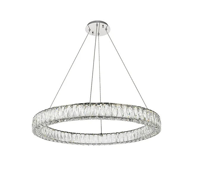 Elegant Monroe Integrated Led Chip Light Chrome Chandelier Clear Royal Cut Crystal 3503D31C