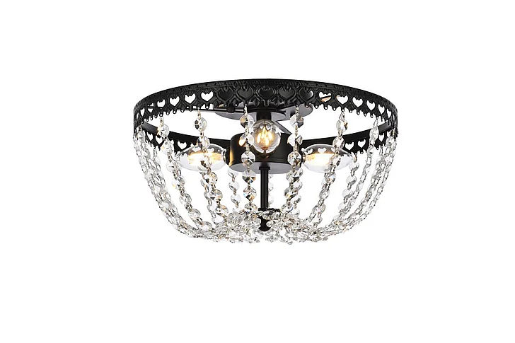 Elegant Kylie 14 In. Flush Mount in Black 1112F14BK CLOSEOUT