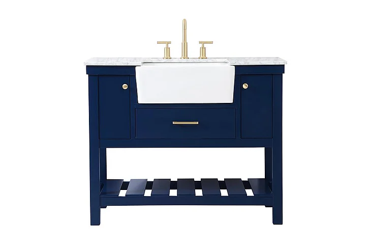 Elegant 42 In. Single Bathroom Vanity in Blue VF60142BL