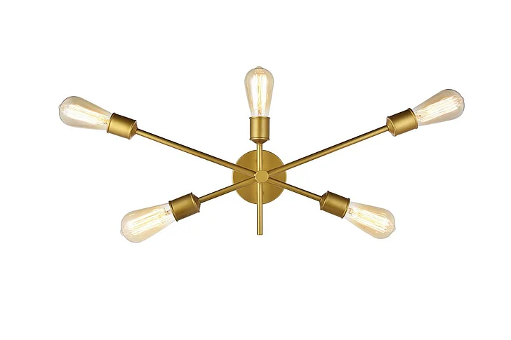 Elegant Axel 5 Lights Brass Wall Sconce LD8022W24BR CLOSEOUT