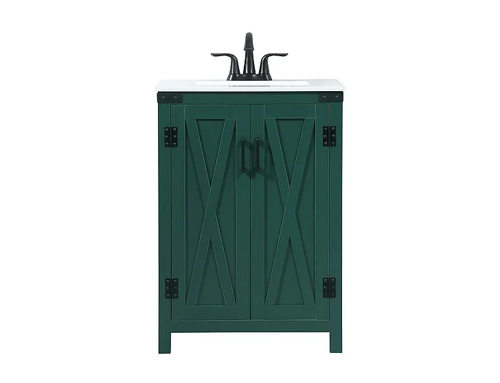 Elegant 24 In. Single Bathroom Vanity in Green VF90224MGN
