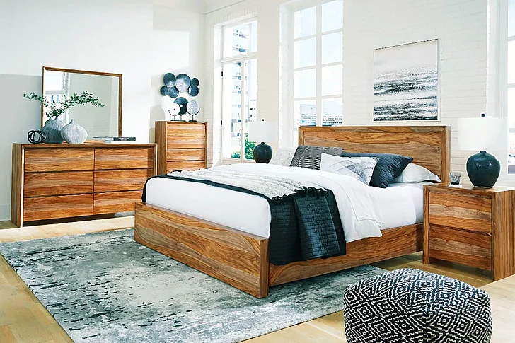 Dressonni 4pc Panel Bedroom Set in Brown B790