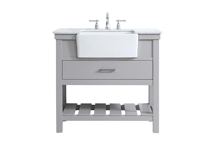 Elegant 36 In. Single Bathroom Vanity in Grey VF60136GR