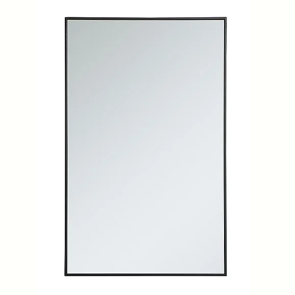 Elegant Metal Frame Rectangle Mirror 30 In. in Black MR43048BK