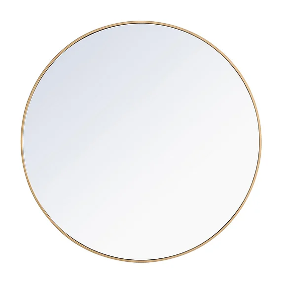 Elegant Metal Frame Round Mirror 42 In. Brass Finish MR4045BR