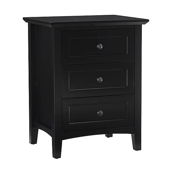 Modus Paragon 3 Drawer Nightstand in Black